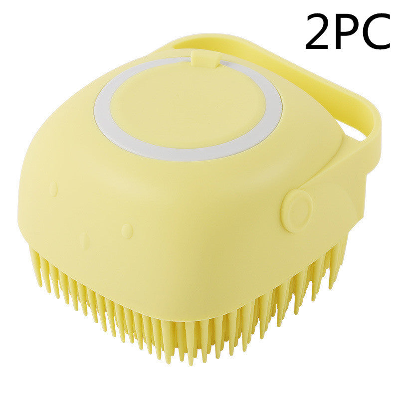 2-in-1 Silicone Dog Bath Massage Gloves – Shampoo Dispenser & Grooming Brush!