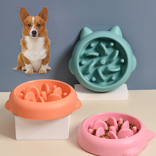 Pet Cat Slow Feeder Bowls Anti Choking Slow Feeder Dish Bowl Home Dog Eating Plate Anti Gulping Bowl Supplies