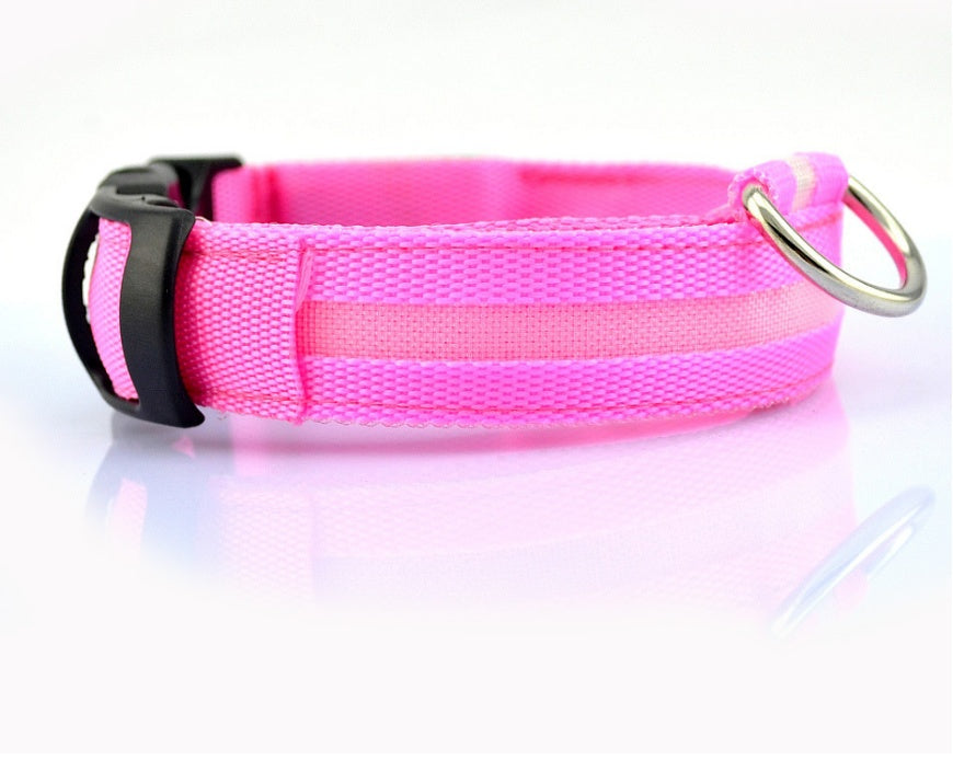 Glow in the Dark LED Pet Collar for Night Safety – Adjustable & Flashing