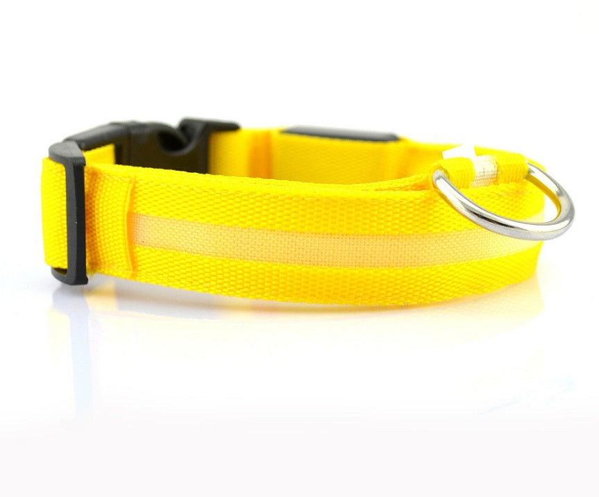 Glow in the Dark LED Pet Collar for Night Safety – Adjustable & Flashing