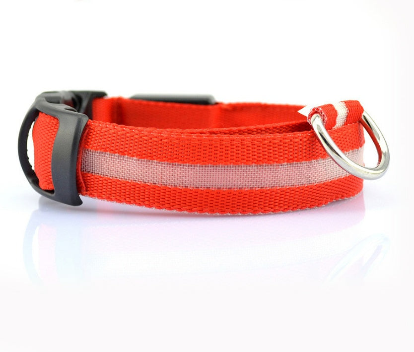 Glow in the Dark LED Pet Collar for Night Safety – Adjustable & Flashing