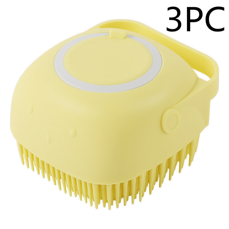 2-in-1 Silicone Dog Bath Massage Gloves – Shampoo Dispenser & Grooming Brush!