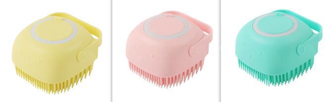 2-in-1 Silicone Dog Bath Massage Gloves – Shampoo Dispenser & Grooming Brush!