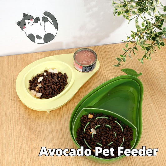 Avocado Pet  Cat Automatic Feeder Bowl For Dogs Drinking Water 690ml Bottle Kitten Bowls Slow Food Feeding Container Supplies