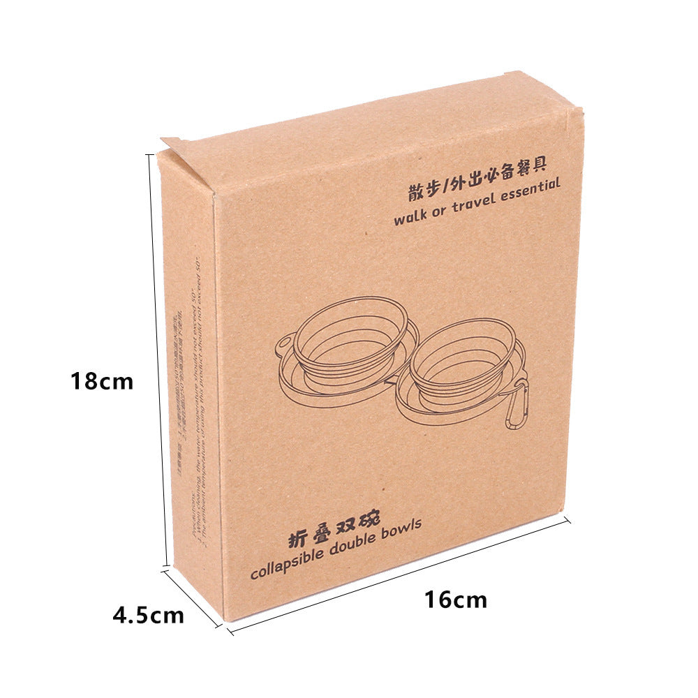 Portable Rubber Foldable Double Pet Bowl – Convenient, Space-Saving Feeding Solution!
