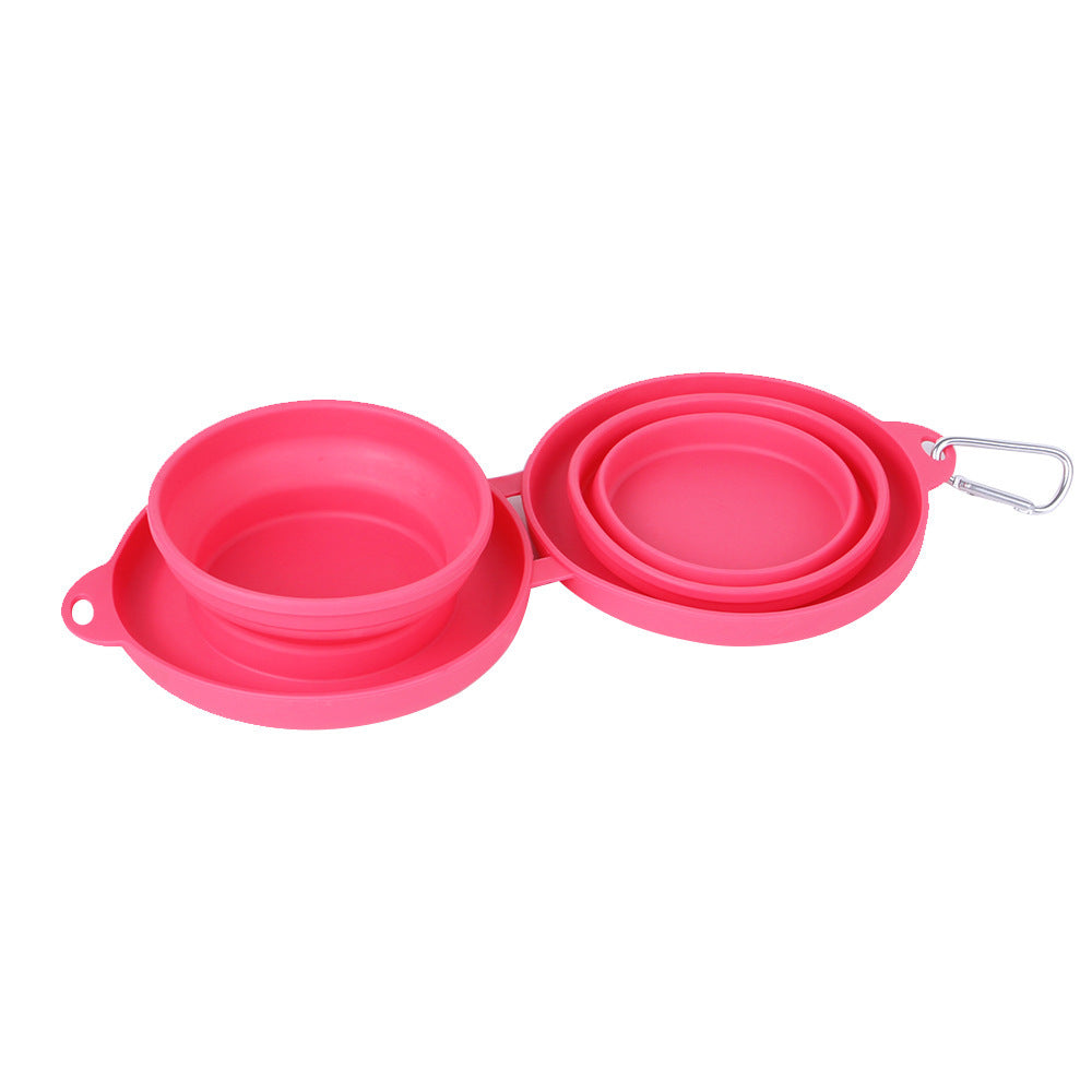 Portable Rubber Foldable Double Pet Bowl – Convenient, Space-Saving Feeding Solution!