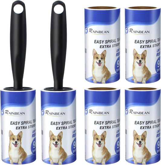 "RAINBEAN Extra Sticky Lint Rollers – 540 Sheets, Pet Hair Remover for Clothes & Furniture"